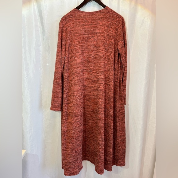 LuLaRoe Rust Red Heathered Longline Open Front Cardigan Size Medium - Picture 4 of 7